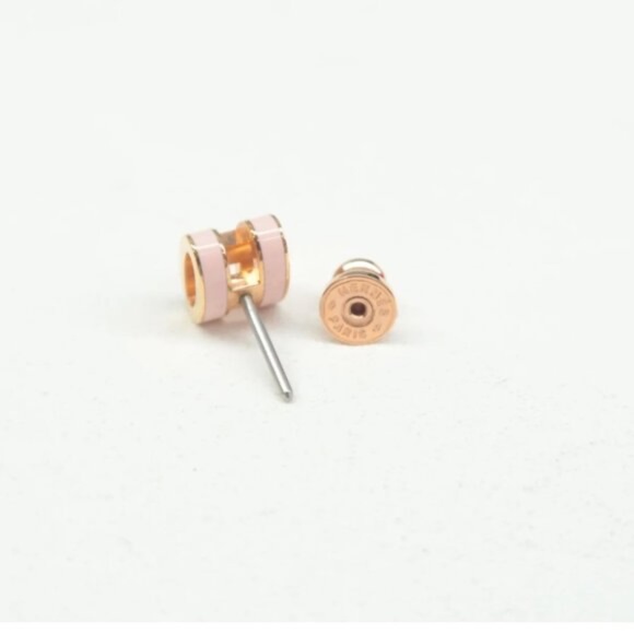 100% Hermes Pop H Mini Enamel Stud Earrings - Picture 2 of 11